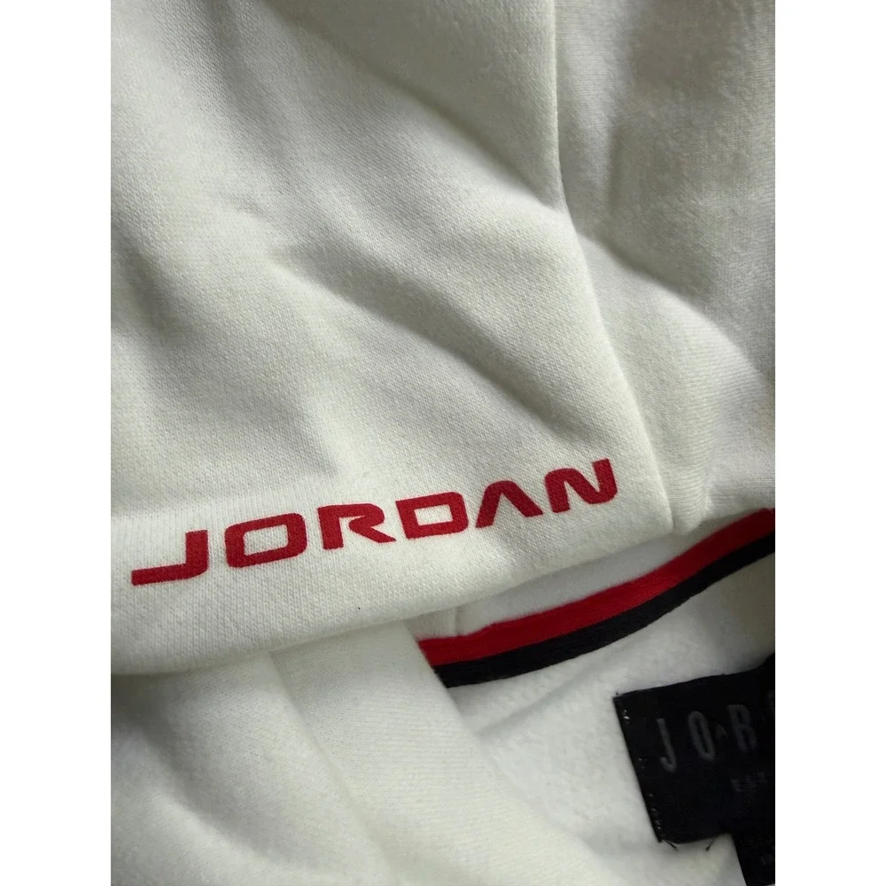 New Nike Air Jordan Jumpman Flight Fleece Hoodie AR9780-100 White Men's XXL NWT